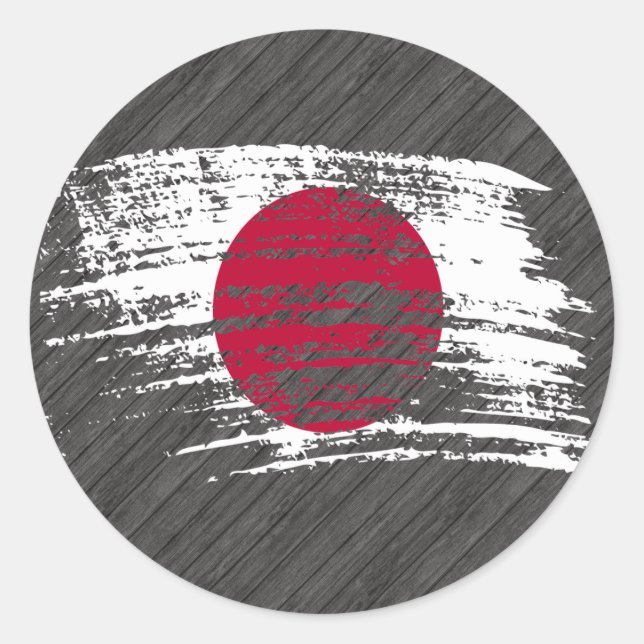 Cool Japanese flag design Classic Round Sticker (Front)