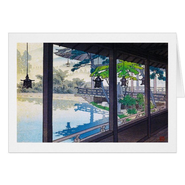 Cool japanese garden lake mountain scenery (Front Horizontal)