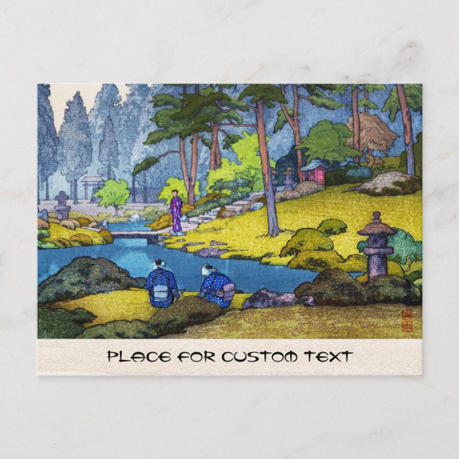 Cool japanese Iinnoji garden forest people river Postcard (Front)