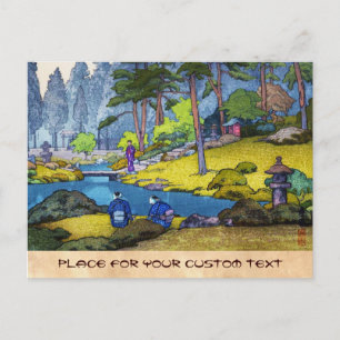 Cool japanese Iinnoji garden forest people river Postcard