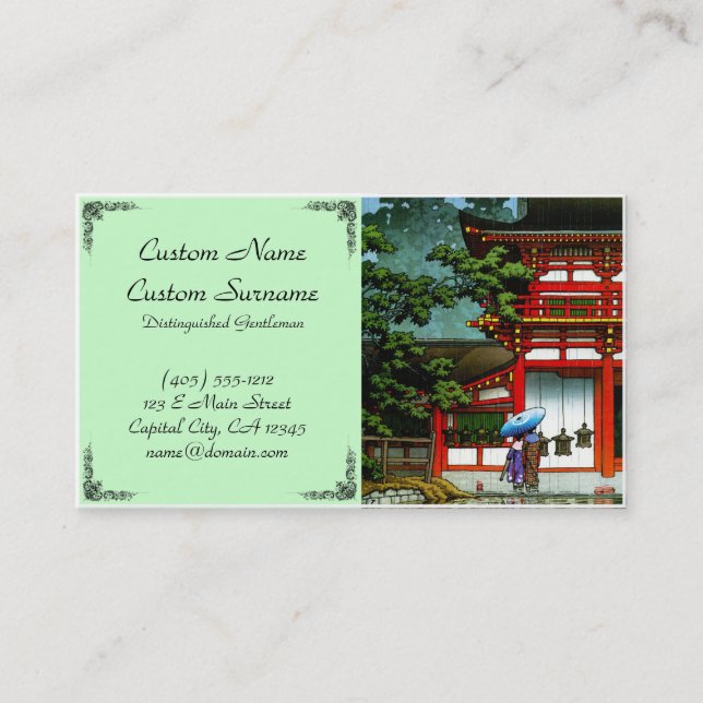 Cool japanese Kasuga Shrine Nara Kawase Business Business Card (Front)