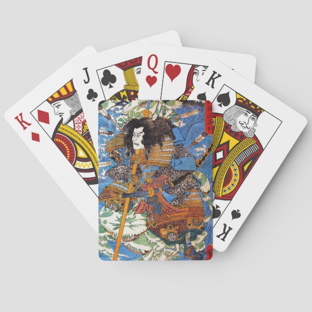 Cool japanese Legendary Samurai Sanin Warrior art Playing Cards (Back)