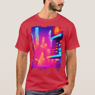 Cool Japanese Neon City T-Shirt