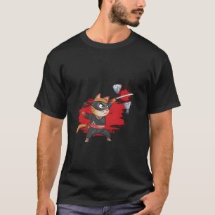 Cool Japanese Ninja Cat Shuriken Katana Furry Feli T-Shirt
