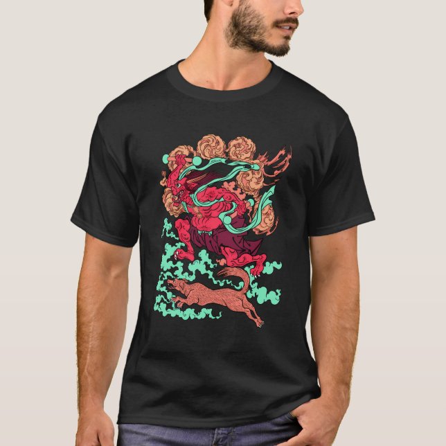 Cool Japanese Oni Ogre Demon Kuniyoshi Monster Uki T-Shirt (Front)