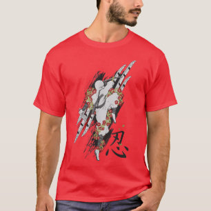 Cool Japanese Samurai Letter Ninja Warrior T Comb T-Shirt
