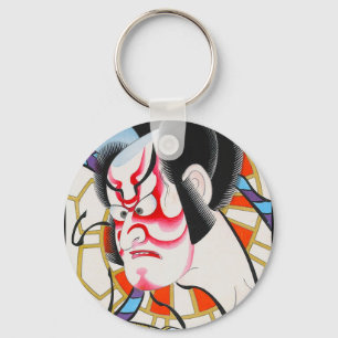 Cool japanese traditional kabuki makeup tadamasa key ring