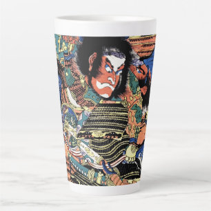 Cool japanese ukiyo-e legendary warrior samurai latte mug