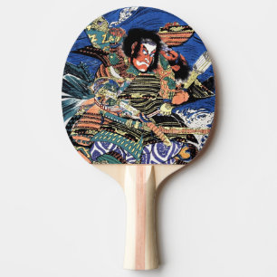 Cool japanese ukiyo-e legendary warrior samurai ping pong paddle