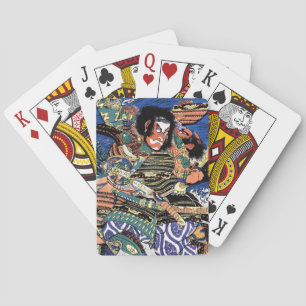 Cool japanese ukiyo-e legendary warrior samurai playing cards