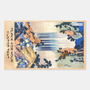 Cool japanese vintage ukiyo-e waterfall Hokusai Rectangular Sticker