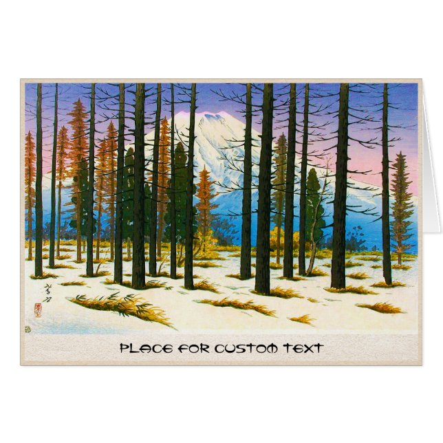 Cool japanese winter snow forest Mt Fuji mountain (Front Horizontal)