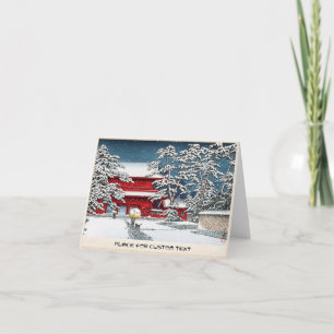 Cool japanese winter temple shrine kyoto scenery holiday card