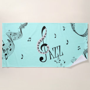 Cool Jazz Aqua Beach Towel
