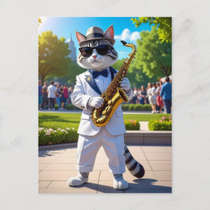 Cool Jazz Cat Postcard