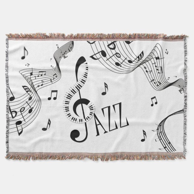 Cool Jazz Music Throw Blanket (Front)