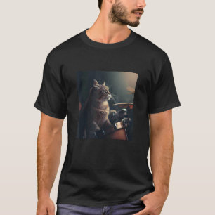 Cool Jazzy Drumming Cat Drummer Accessories T-Shirt