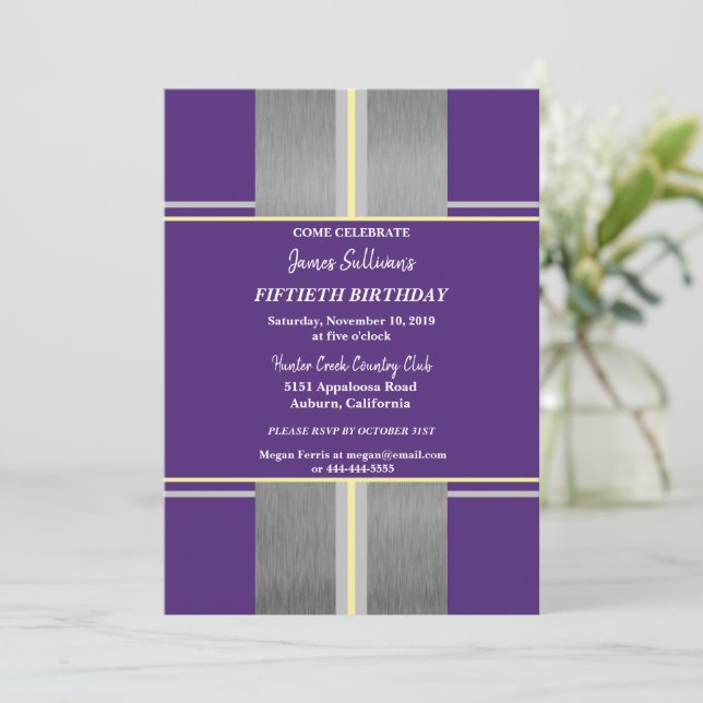 Cool Jazzy Gold Invitation (Standing Front)
