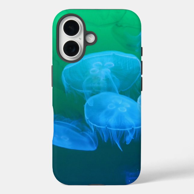 Cool Jellyfish Green Blue Gradient Case-Mate iPhone Case (Back)