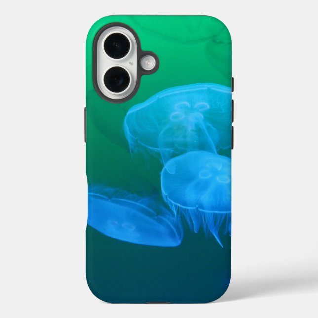 Cool Jellyfish Green Blue Gradient Case-Mate iPhone Case (Back)