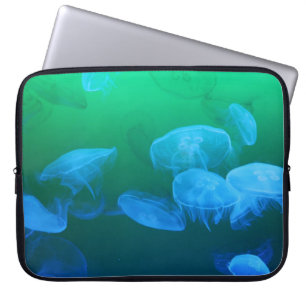 Cool Jellyfish Green Blue Gradient Laptop Sleeve