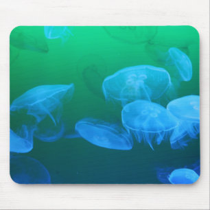 Cool Jellyfish Green Blue Gradient Mouse Mat