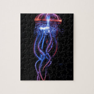 Cool Jellyfish Luminous Light Phenomeno Jigsaw Puzzle