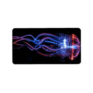 cool jellyfish luminous light phenomenon label
