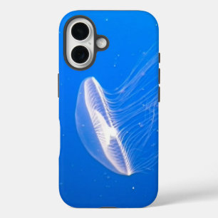 Cool Jellyfish Tentacles Bright Blue Water iPhone 16 Case