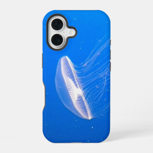 Cool Jellyfish Tentacles Bright Blue Water iPhone 16 Case