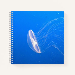 Cool Jellyfish Tentacles Bright Blue Water Notebook