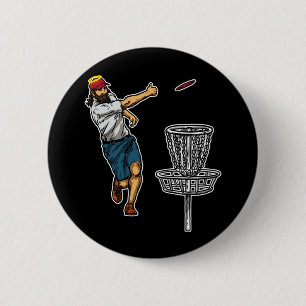 Cool Jesus Disc Golf Gift Idea 6 Cm Round Badge