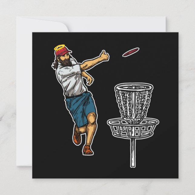 Cool Jesus Disc Golf Gift Idea Invitation (Front)