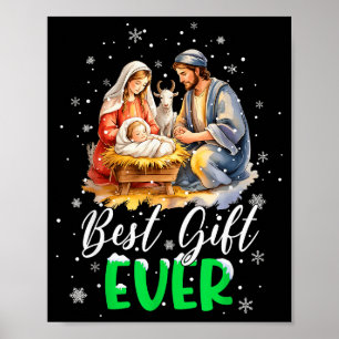 Cool Jesus Nativity Scene Christian Best Ever Chri Poster
