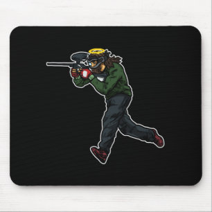 Cool Jesus Paintball Gift Idea Mouse Mat