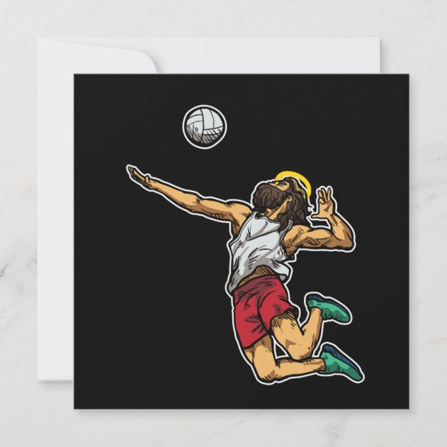 Cool Jesus Volleyball Gift Idea Invitation (Front)