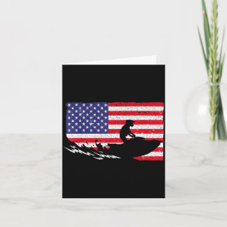 Cool jet ski for men women skiers american flag card