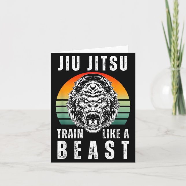 Cool jiu Jitsu Train Like a Roaring Gorilla Card (Front)