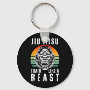 Cool jiu Jitsu Train Like a Roaring Gorilla Key Ring