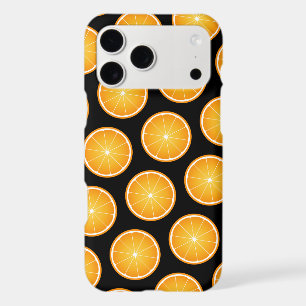 Cool Juicy Orange fruit slices pattern on black