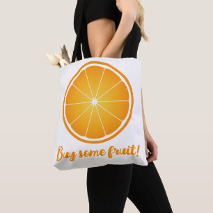 Cool Juicy Orange slice Buy some fruit shopping Tote Bag