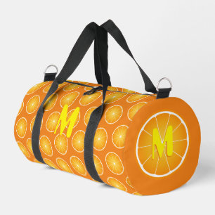 Cool Juicy Orange yellow fruit slices Monogram Duffle Bag