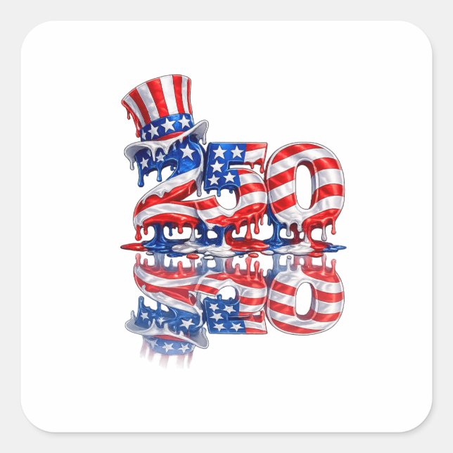 Cool July 4th celebration Key Chain Square Sticker (Front)