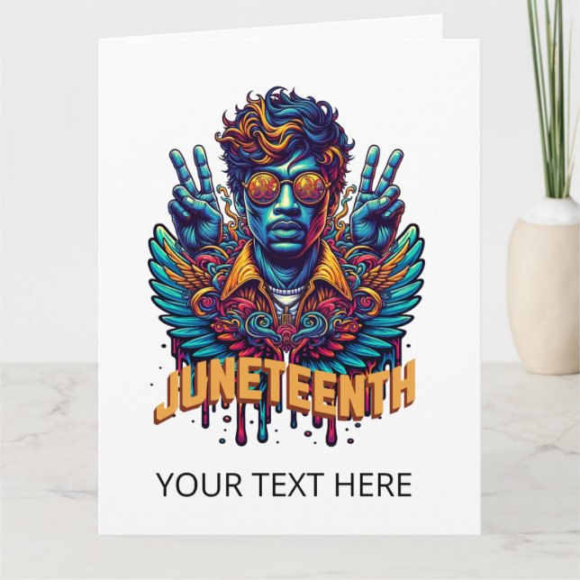 Cool Juneteenth Black History Month Angel Freedom  Card (Front)