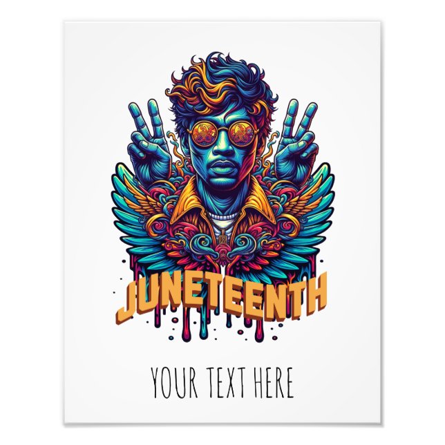 Cool Juneteenth Black History Month Angel Freedom  Photo Print (Front)