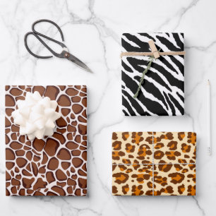 cool jungle animal prints tiled party wrapping paper sheet