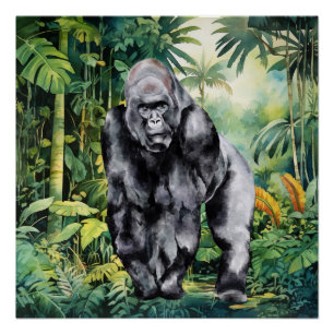 Cool jungle gorilla lovers poster