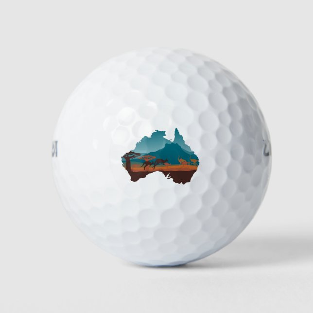 Cool Kangaroo Australia travel Support Australia Golf Balls (Front)