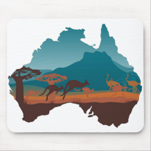 Cool Kangaroo Australia travel Support Australia Mouse Mat