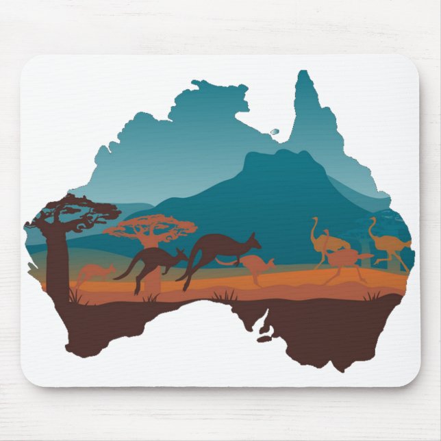 Cool Kangaroo Australia travel Support Australia Mouse Mat (Front)